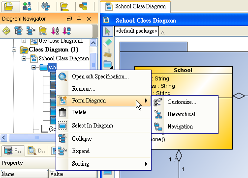 Form Diagram Menu