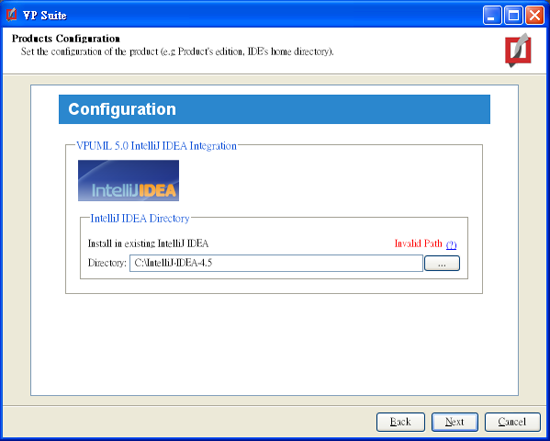VP-UML IntelliJ IDEA Integration Dialog