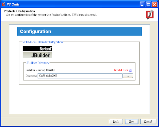 VP-UML JBuilder Integration Dialog