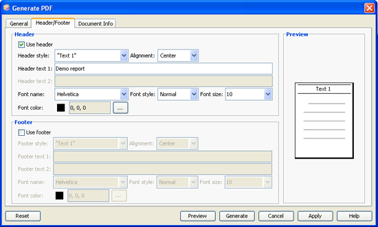 Edit Header and Footer