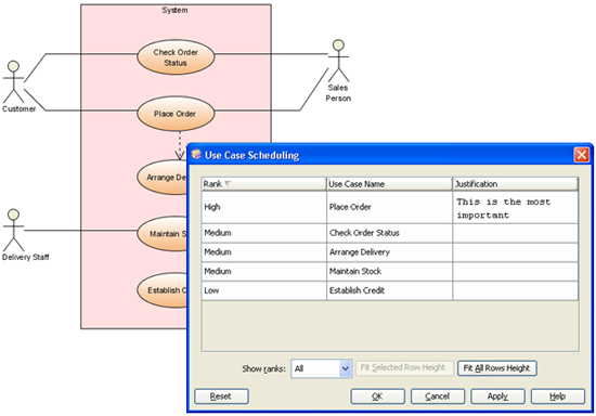 Use Case Scheduling Dialog