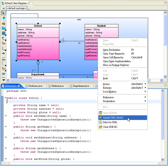 Code Reverse Engineering in SDE for Eclipse/IBM WSAD&reg;