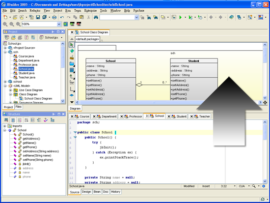 Reversing Code to Model in SDE for JBuilder&reg;