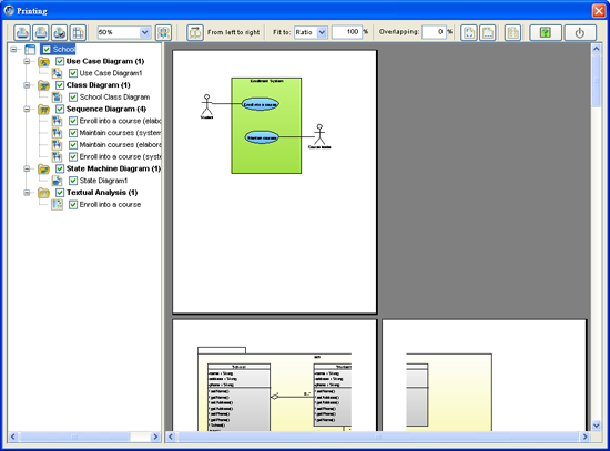 Printing Facility for UML Diagrams in SDE for JBuilder&reg;