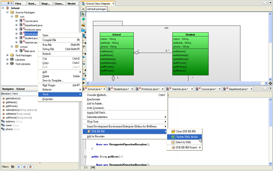 Code Reverse Engineering in SDE for NetBeans/Sun™ ONE