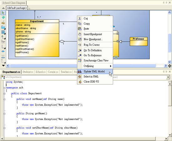 Code Reverse Engineering in SDE for Visual Studio&reg; .NET™