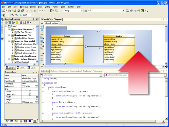 Reversing Code to Model in SDE for Visual Studio&reg; .NET™