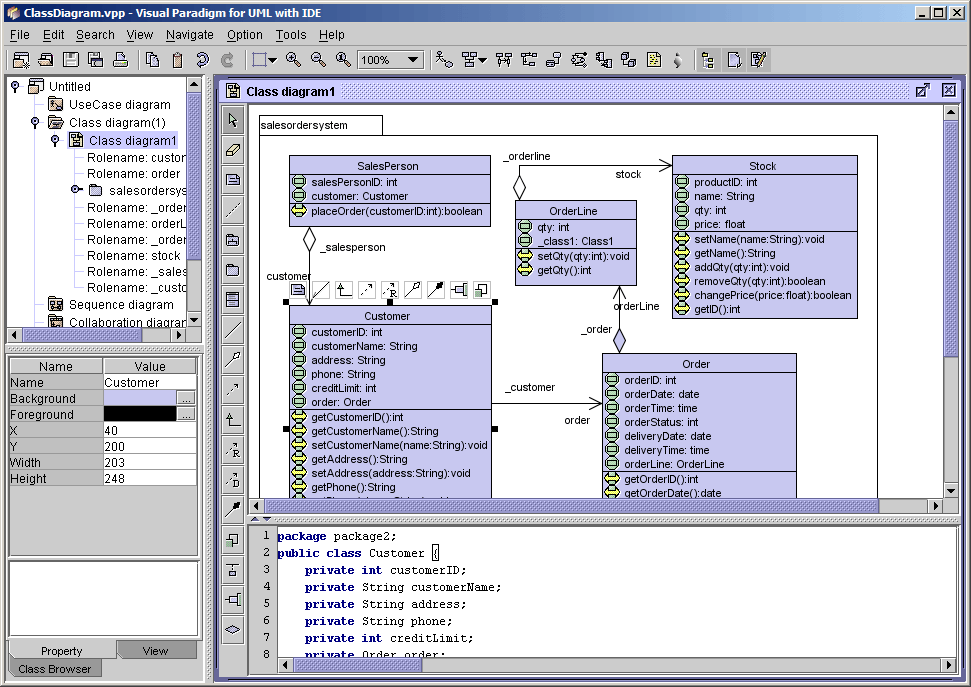 A FREE UML CASE Tool Screenshot