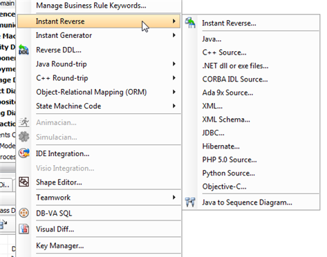 Instant Reverse Code Engineering Graphical Modelling Tool