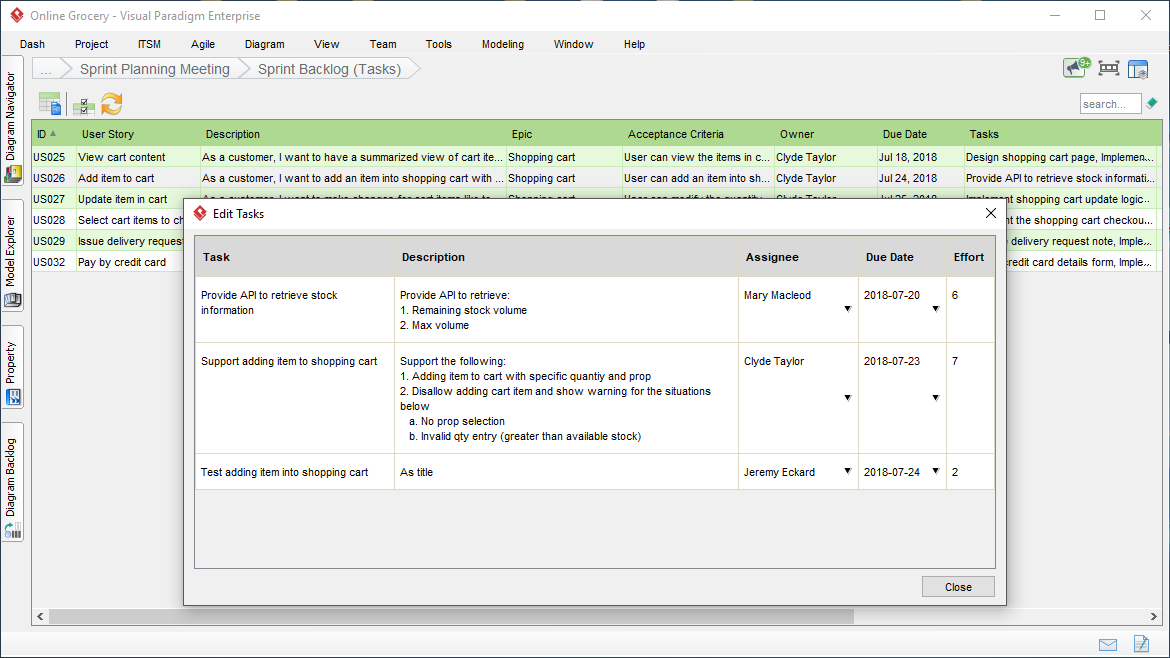 Managing User Story Tasks