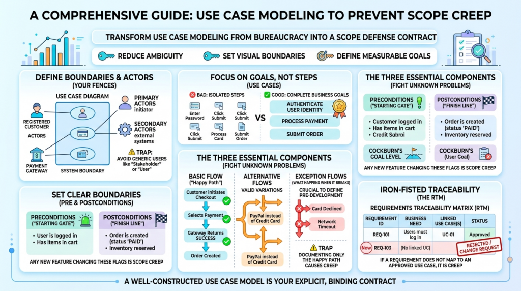 A Comprehensive Guide to Use Case Modeling for Avoiding Scope Creep