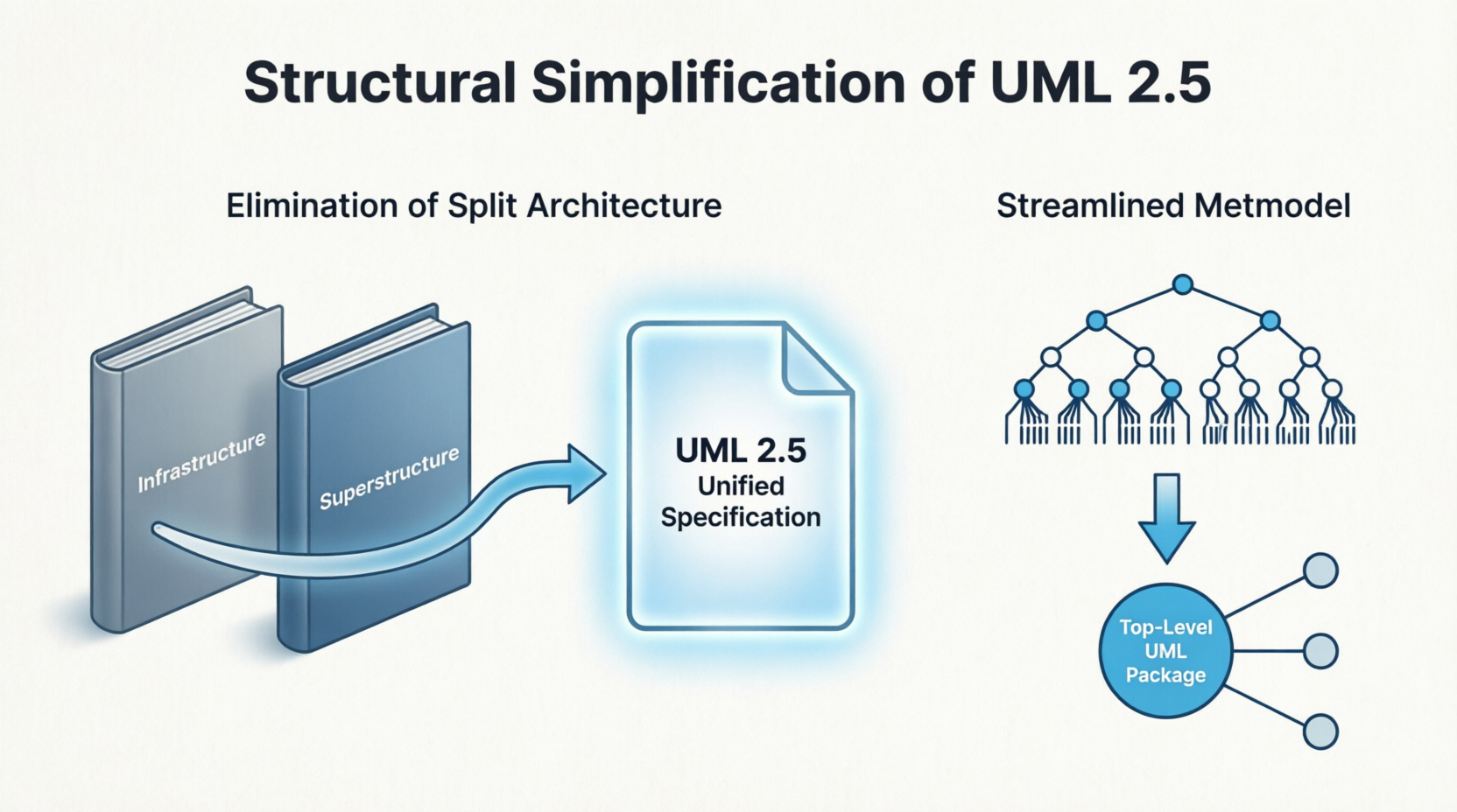 UML 2.5: Structural Simplification of the Specification