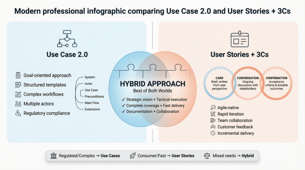 Beyond the Debate: When to Use Use Case 2.0, User Stories, or Both