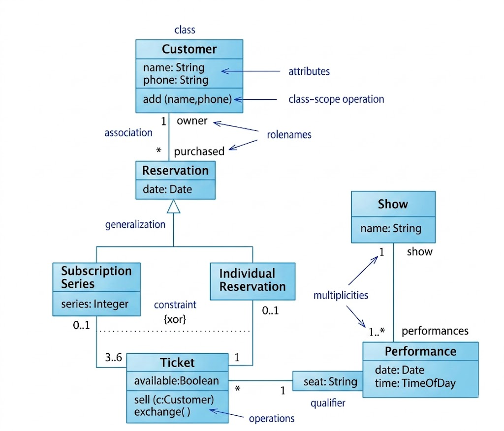 Designing a Scalable Theater Reservation System: A Comprehensive UML Class Diagram Case Study