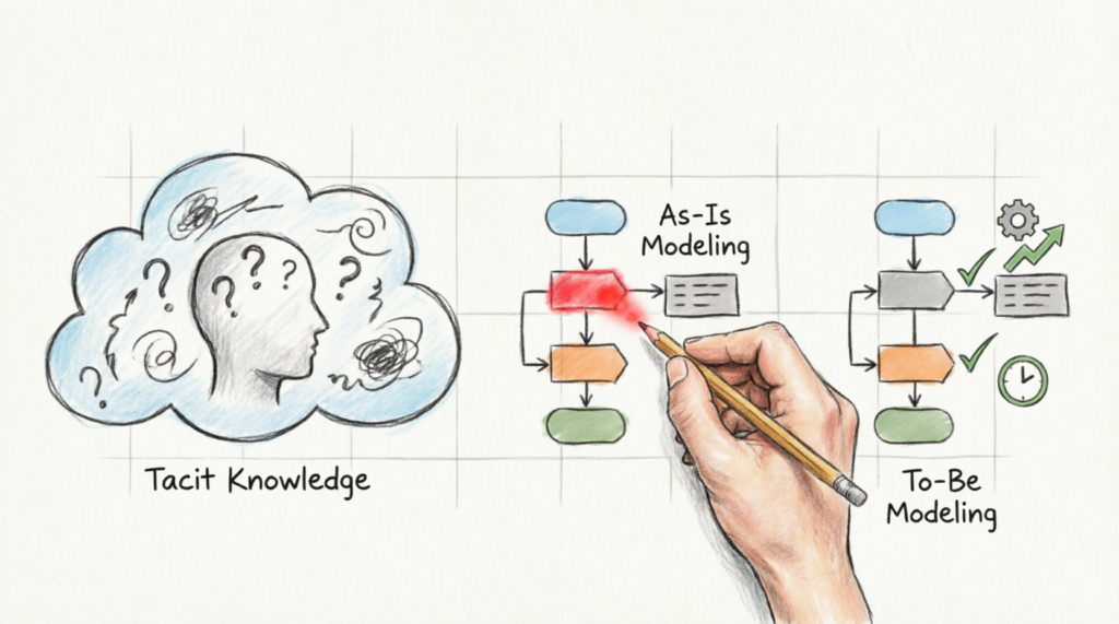From Tacit to Explicit: Mastering Organizational Knowledge Through As-Is and To-Be BPMN Modeling