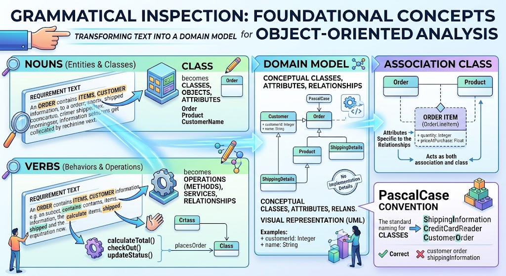 Grammatical Inspection: Foundation Conccepts of Object-Oriented Analysis