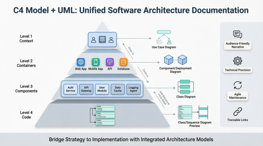 How to Integrate the C4 Model and UML Diagrams for Effective Software Architecture Documentation