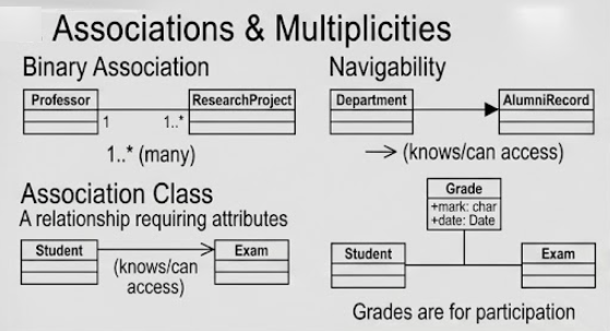 Assoications & Multiplicaties: UML relationships