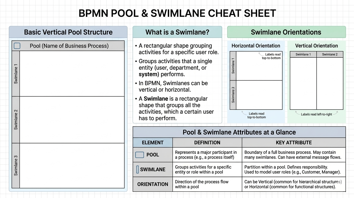 Visual Paradigm BPMN Pool & Swimlane Cheat Sheet