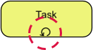 A BPMN task with a loop marker