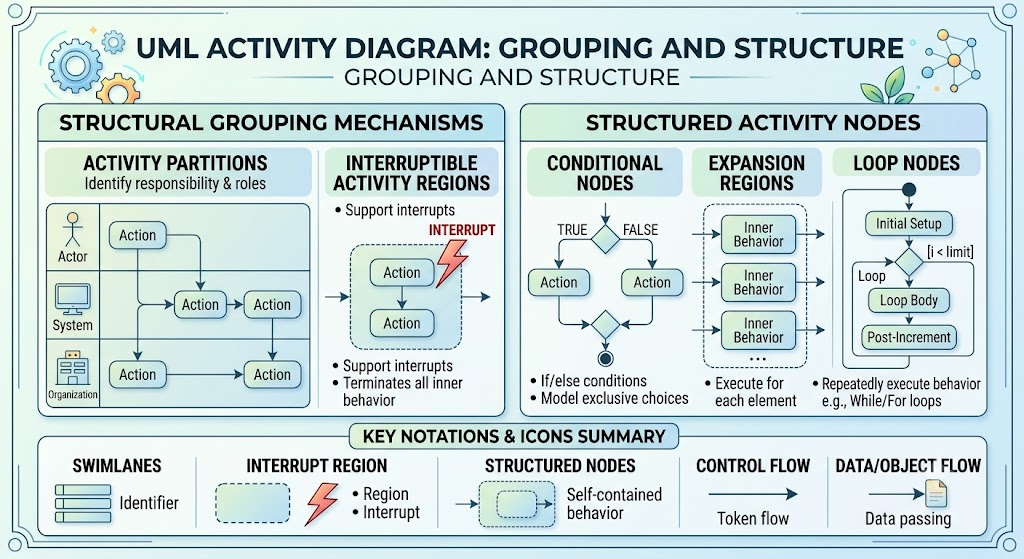 Visual Paradigm: UML Activity Diagram - Grouping and Structure