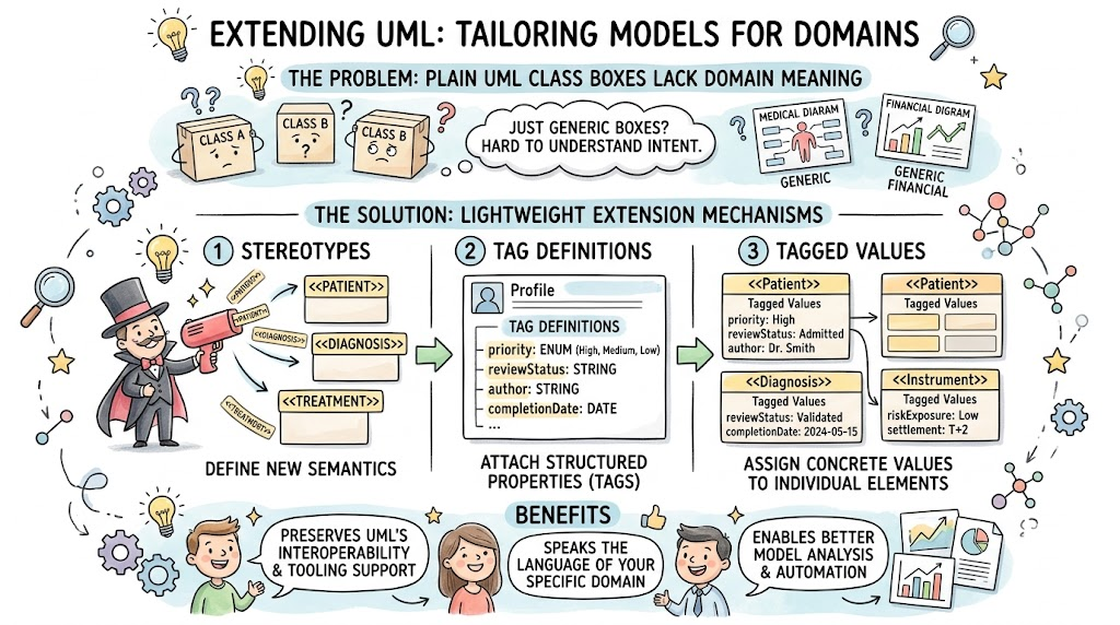 Mastering UML Stereotypes, Tag Definitions, and Tagged Values: A Comprehensive Guide to Extending UML for Domain-Specific Modeling