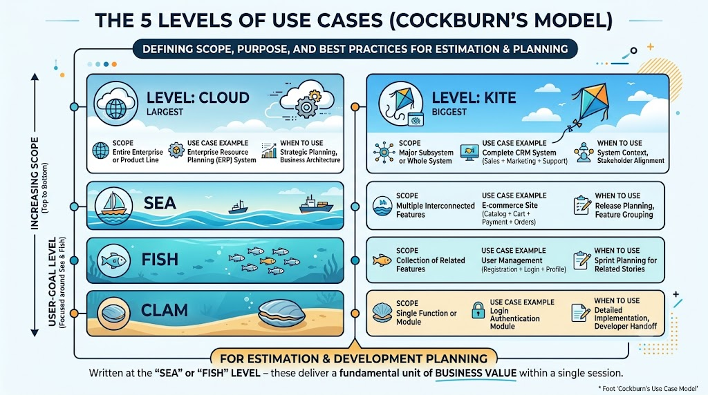 Infographic: The 5 Levels of Use Cases (CockBurn's Model)