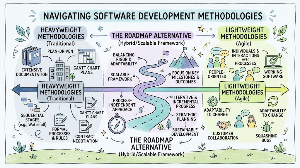 Navigating the Software Development Spectrum: A Comprehensive Guide to Heavyweight, Lightweight, and Roadmap Methodologies