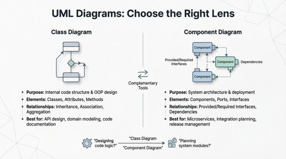 UML Class Diagrams vs Component Diagrams: A Practical Guide to Choosing the Right Model for Your System Design