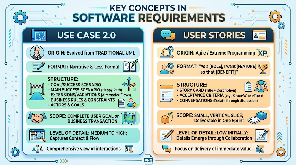 Key Concept: Use Case 2.0 vs. User Stories