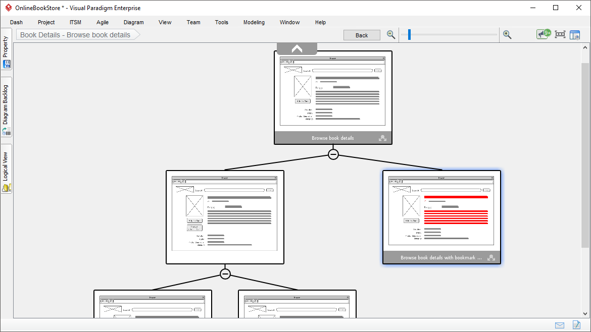 visual paradigm material design wirefram adding extra