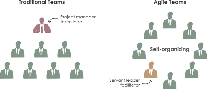 Traditional team vs Agile team