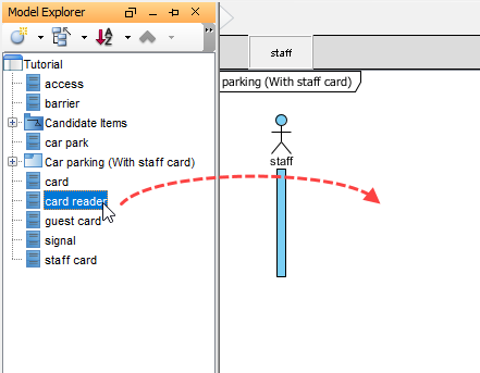 Drag reader class onto diagram