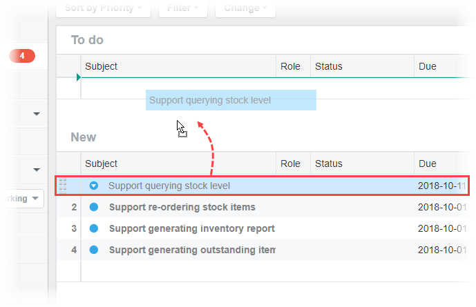 Move task to To-do list